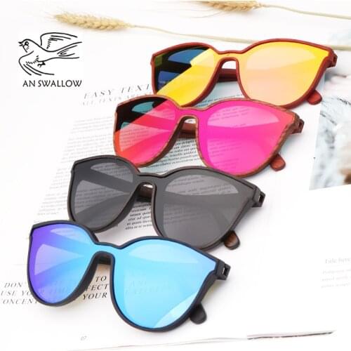 New wood sunglasses female / male round bamboo polarized UV400 cool sunglasses Brand design Zebra wood frame free shipping