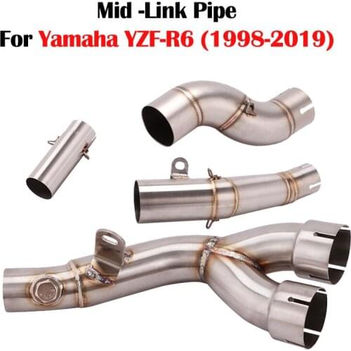 Motorcycle Exhaust Middle Pipe For Yzf R6 Mid Pipe R6 Link Pipe Stainless Steel Exhaust Link Middle Pipe Fit For 1998-2019 Years