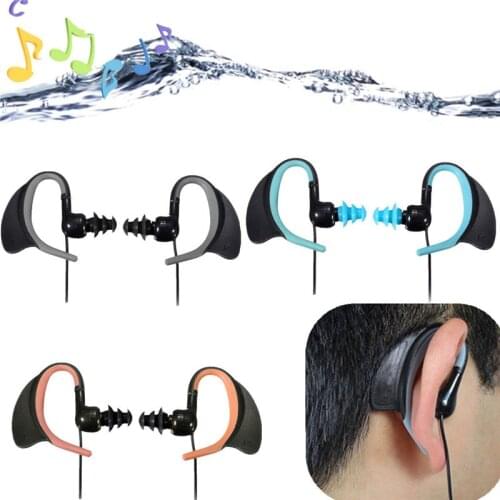 Stereo Waterproof Earbuds 3.5mm Earphone In-Ear Earphone Sweatproof Sport Earplugs for Swimming Running Diving