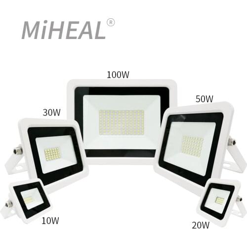 LED Flood Light 10W 30W 50W 100W Reflector Floodlight Waterproof IP68 220V Spotlight Wall Outdoor Lighting Warm/Cold White