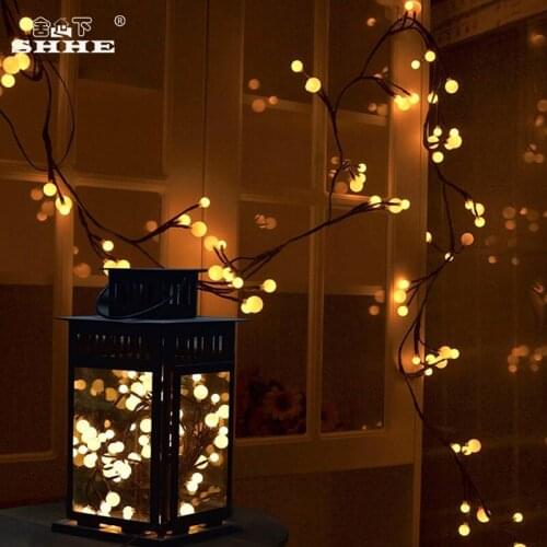 Room Bedroom Decorations 20Leds String Light LED Twigs Vines Lights Round Balls Christmas Decoration Lights