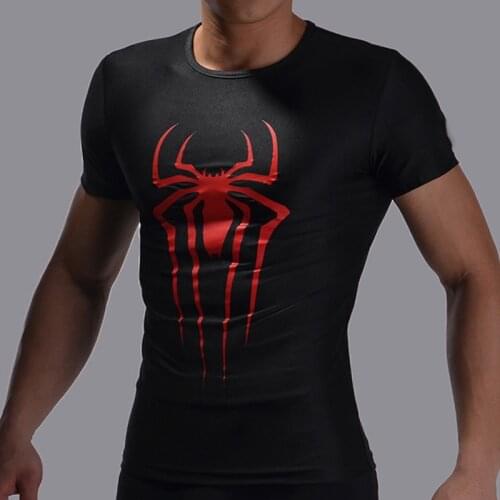 High Quality Digital Printed Sport Tops Mens Outdoor Running Tshirt Black Rash Guard