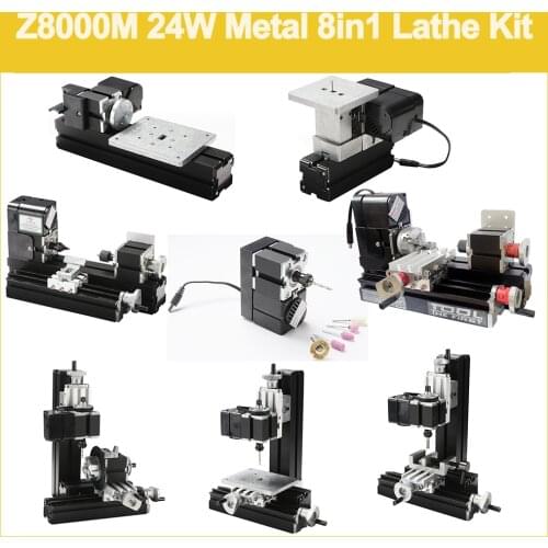 Z8000M 24W Metal 8 in 1 Mini Lathe/24W,20000r 8in1 didactical lathe/metal DIY lathe Kit