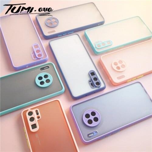 Lens Protection Matte Case For Huawei P40 Pro P30 Lite Mate 20 Y6 Y9 Prime 2019 P Smart Z Nova 5 5t 5i Honor 9X Camera Protect