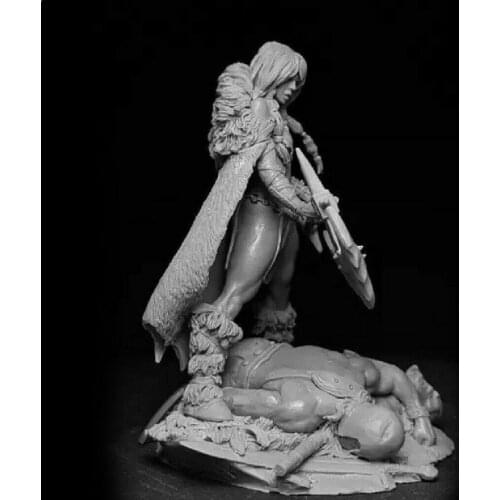 1/24 75mm Resin Figure Model Kit Sexy Girl Barbarian Model Unpainted Heroine A-238 Unassambl Beauty Kits Warrior Self-asse G0B6