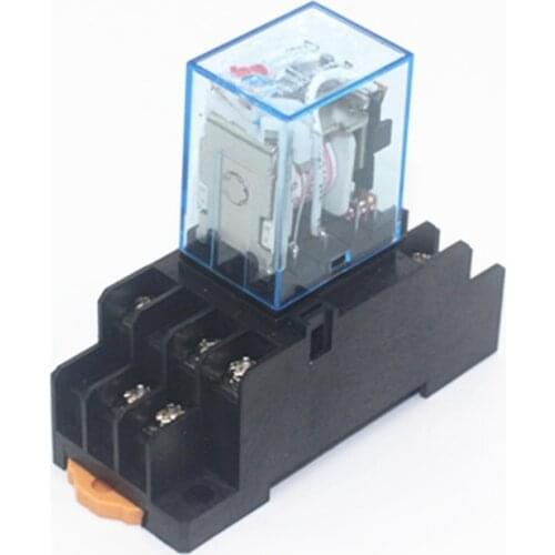 1PCS MY3 HH53P MY3NJ Micro Mini Coil Power Relay 11pin 3NO 3NC LED Lamp 5A AC 110V 220V with socket 12V 24V