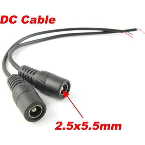 1pc 5.5mm x 2.5mm 5.5/2.5 CCTV DC Power Charger DC Power Female Cable 30cm