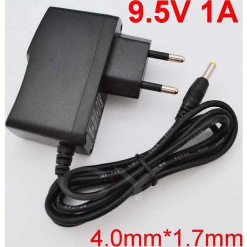 100PCS High quality DC 9.5V 1A IC program AC 100V-240V Converter Switching power adapter 1000mA Supply EU Plug DC 4.0mm x 1.7mm