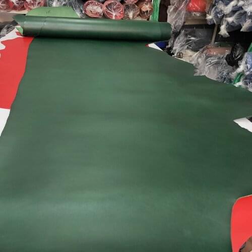2.0MM genuine leather First layer cowhide Vegetable tanned leather Color translucent Olive green color