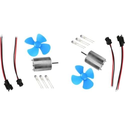 2 Pieces 60mm DIY Micro Wind Generator Wind Turbines Motor Model Kits Wind Power Teaching Tool