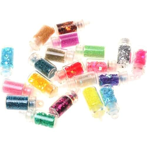 20 Bottles Nail Art DIY Beads Glitter 3D Decoration Powder Rhinestone