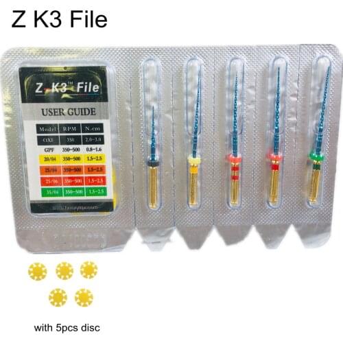 5pcs/Card Dental Endo NITI Z-K3 Files Memory Rotary Root Canal Heat Activated Files