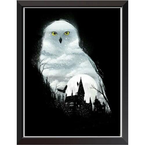 5D Diamond Painting Full Square Round Diamond Embroidery Castle Owl Cross Stitch Mosaic Rhinestone Crafts Kit Home Decor A471