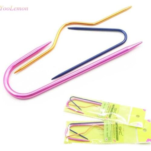 6pcs Aluminum Metal Knit Cable Stitch Knitting Needles Smooth Crochet Hook PIN03