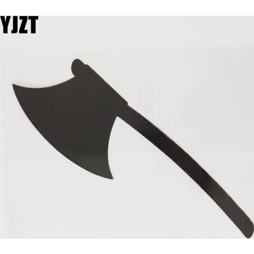 YJZT 14.2CM×10.9CM Machete Car Sticker Creative Modeling Vinyl Decal Black/Silver 13E-0075