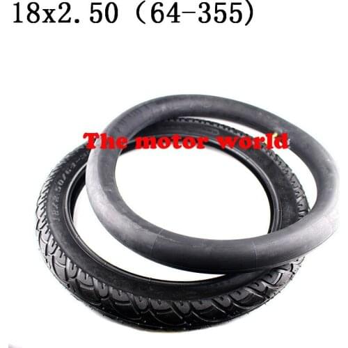 Free Shipping Inner and Outer Tyre with Good Quality 18x2.50 64-355 Tire Fits Electric Motorcycle Battery Tricycle Gas Scooter