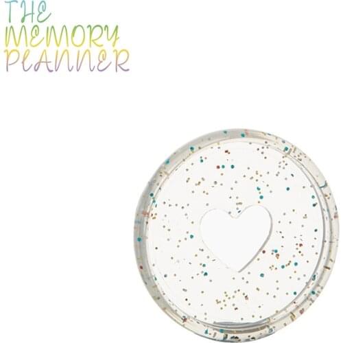 50pcsThe Memory Planner Dazzling Pink Glitter Love Notebook Mushrooms Hole Buttons Sheet Coil 360 Du Flip Disc Buckle