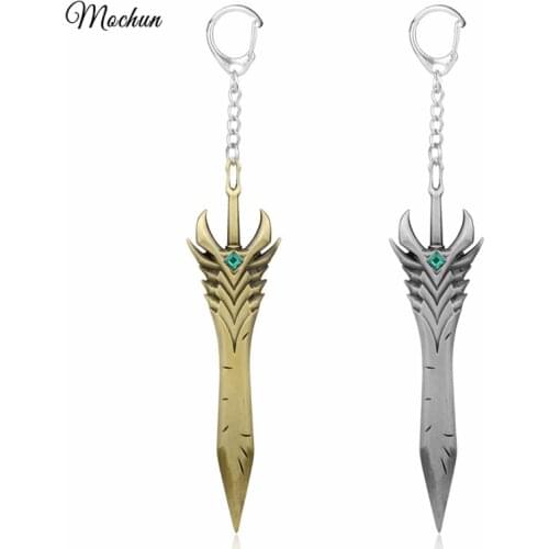 MQCHUN 2 Colors Hot Game Jewelry Keychain LOL Darkin Blade Aatrox 's Weapon Keyring Arbitration Paladin Key Chain Ring Holder