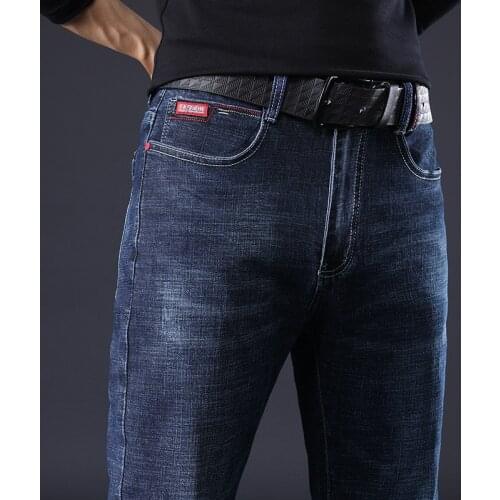 Brand Fashion 2020 Men Skinny Jeans Men Homme Mid Rise Long Pants Stretch Mens Pencil Jeans Slim Fit Plus Size 38