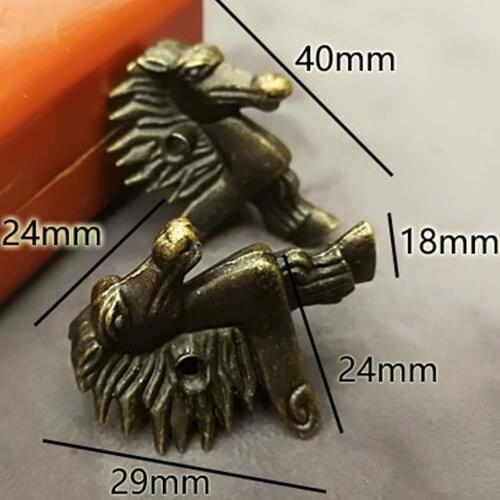 Wooden Box Foot Retro Style Horse Head Zinc Alloy Gift Box Jewelry Case Corner Protector Leg Home Furniture Decor