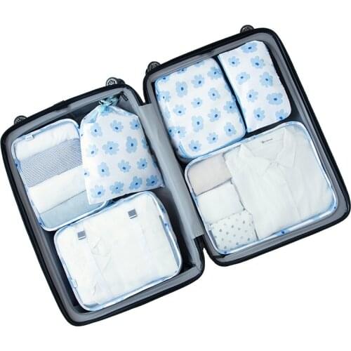 New 6 PCS Travel Set 272T Twill Fabric Storage Bag Clothes Tidy Organizer Wardrobe Suitcase Case Luggage Pouch Shoe Packing Cube