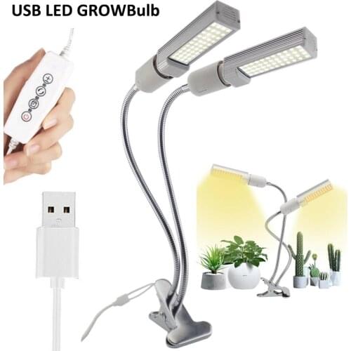 44 LED USB Timer Grow Light Phyto Lamp Plant 5V Full Spectrum fitolampy Growing indoor sunlight growbox flower veg Bulb Clip