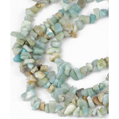 HGKLBB Freeform Natural Stone Beads Irregular Amazonite Gravel Chip Bead For Jewelry Making 86cm DIY Bracelet Accessories Perles