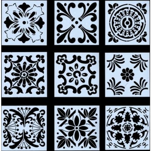 2pc 15*15cm Mandala Cake Stencil Decor DIY Walls Layering Painting Template Scrapbook Embossing Office School Supplies Reusable