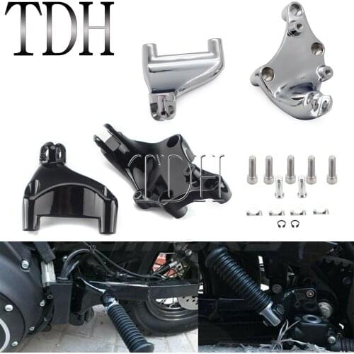 Motorcycle Foot Peg Mount Bracket For Harley XL 1200 883 72 48 Sportster SuperLow Roadster 2014-Up Black/Chrome Footpeg Stand