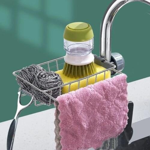 Stainless Steel Faucet Rack Kitchen Storage Shelf Sponge Dish Cloth Finishing Rack Drain Rack Pool Rag Storage Drain Dry Rack