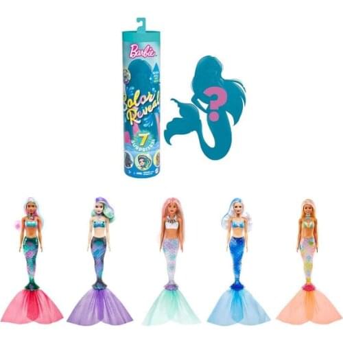 Barbie Color Reveal Color-Changing Surprise Dolls- Mermaid Barbie Doll- Surprise Color Doll- Plug-in Finned- (with surprise gift