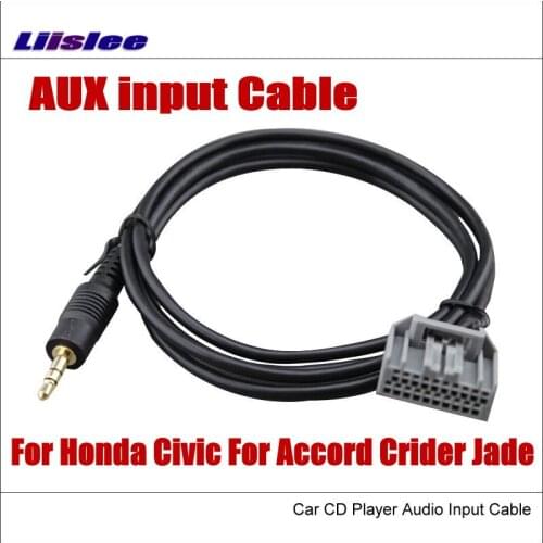 Liislee Original Plugs To AUX Adapter 3.5mm Connector For Honda Civic Accord Crider Jade Car Audio Media Data Music Wire