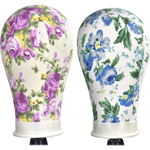 22 Inch Canvas Cork Block Manikin Mannequin Head Model For Hair Extension Toupee Lace Wig Making Styling Cap Display Stand