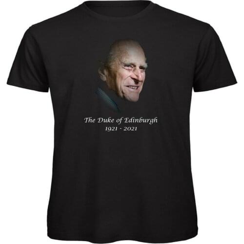 Prince Philip Dukes Of Edinburgh Mens Adults Black T Shirt