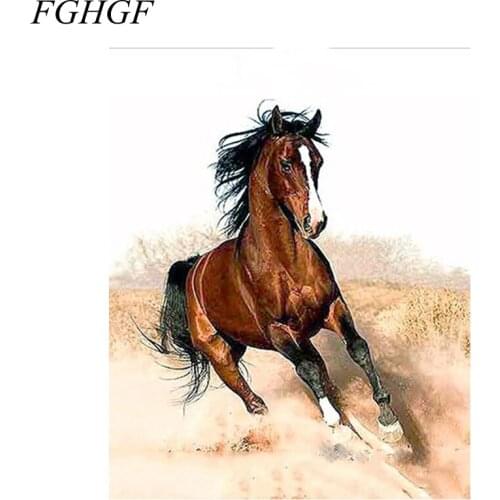 FGHGF Frameless Horse Pictures Painting By Numbers DIY Digital Canvas Oil Painting Home Decor For Living Room 40cm*50cm