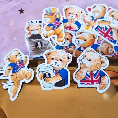 40PCS Cute cartoon Little bear kids stickers DIY scrapbooking phone week journal album diary happy plan decorative stickers