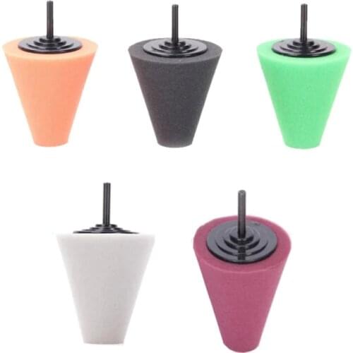 Wholesale 1pc Automotive Polishing Cone Shaped Buffing Pads Car Burnishing Foam Sponge Car Wheel Hub Care Pad Polishing tool