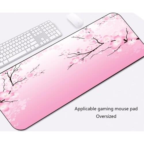 GuJiaDuo Hot Japanese Sakura Gamer Laptop Gaming Accessories PC Mini Office Anti-slip Mouse Keyboard Pink Mouse Pad Carpet Mat
