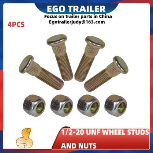 EGO TRAILER Pack of 4pcs 1/2-20 UNF Wheel Studs And Nuts For Trailer Suspension Hubs