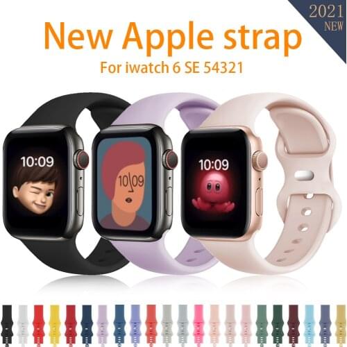 Silicone Sport Band For Apple Watch Series 5 4 3 2 1 6 se 44mm 40mm Wrist Bracelet rubber Watchband Strap For iWatch 38mm 42mm