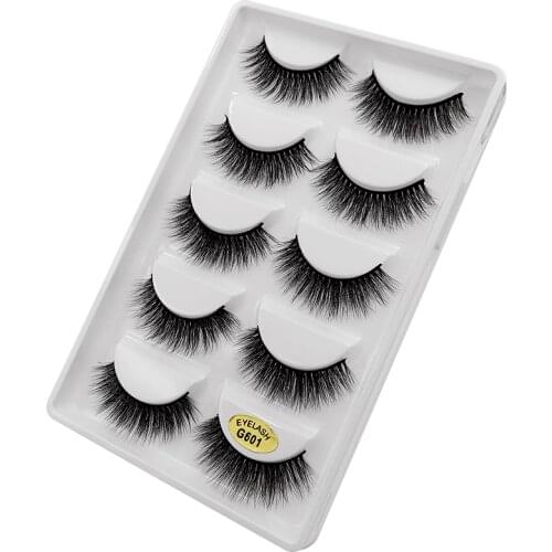 YSDO 5 pairs mink eyelashes hand made cilios mink 3d false eyelashes natural long volume eyelash 3d mink lashes faux lashes G601