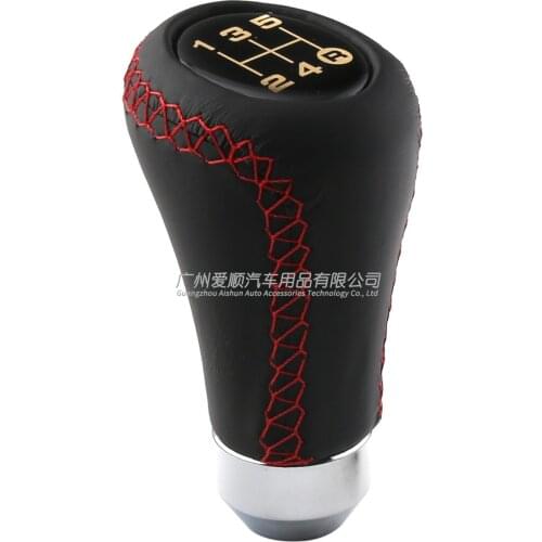 Manual shift lever with shift, 5-speed manual shift, leather shift handle, wave sti head