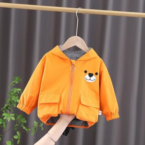 Spring Fashion New Childrens Jacket Childrens Clothing 1-4 Years Old Boys And Girls Cartoon Bear Bag Comfortable Jacket Coat