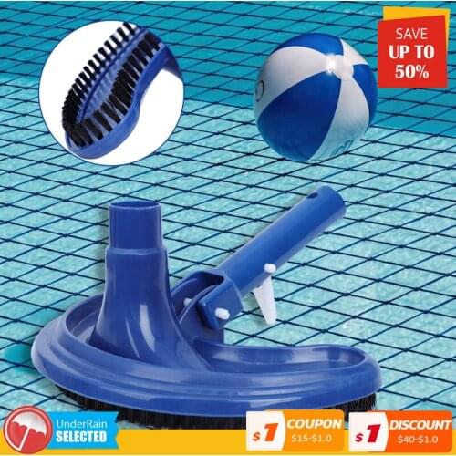 Vacuum Head Brush Cleaner Pool Suction Head Brush Cleaner Half Moon Flexible Swimming Pool Cleaning Tool Curved Brush Head