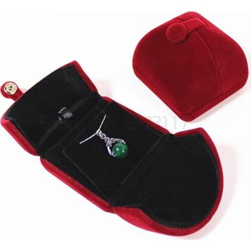 Jewelry box high-grade snap flannel double open packing box Ring Box Pendant Necklace box