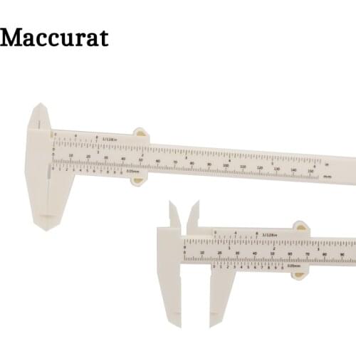 1Pcs 150mm 6 Inch Mini Plastic Vernier Caliper Ruler Gauge Grey White Digital Vernier Caliper Micrometer Measuring 3D print Tool