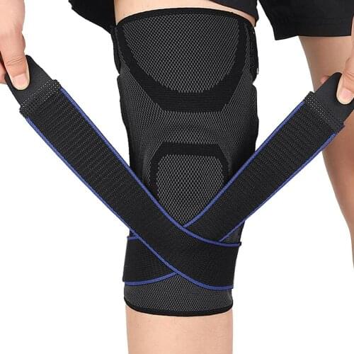 1PC Sports Kneepad Men Pressurized Elastic Knee Pads Support Fitness Gear Basketball Volleyball Brace Protector
