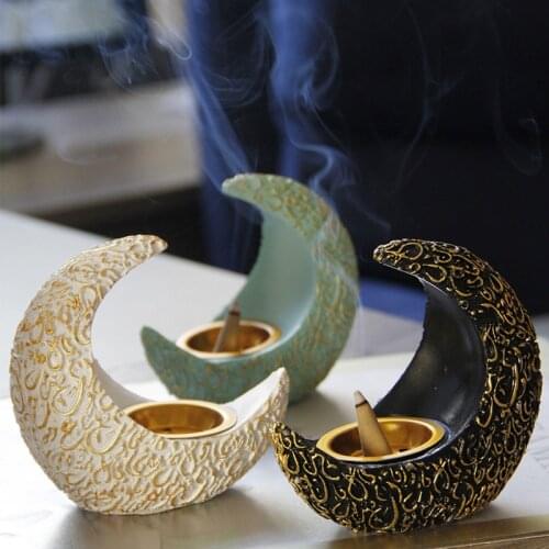 Middle East Arab Ramadan and Crescent Resin Incense Burner Ancient and Elegant European Desktop Decoration Aromatherapy Burner