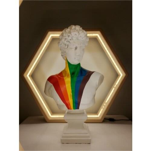 David Bust Statue Sculpture Living Room Ornaments Home Entrance Modern Abstract Accessorries Office Decors Resin Crafts