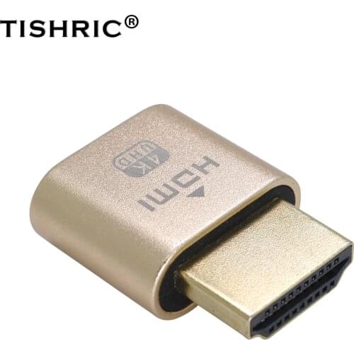 5-10pcs TISHRIC HDMI Compatible Virtual Display 4K Dummy Plug DDC EDID Cheat Virtual Plug HDMI Dummy Emulator Adapter for Mining